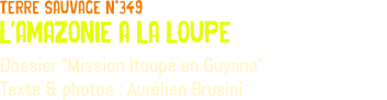 terre sauvage n°349 l'amazonie a la loupe Dossier "Mission Itoupé en Guyane" Texte & photos : Aurélien Brusini